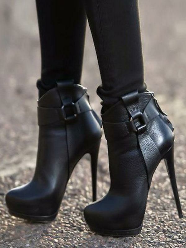 Boots | Black Ankle Boots Women Shoes Platform High Heel Booties Boots Boots