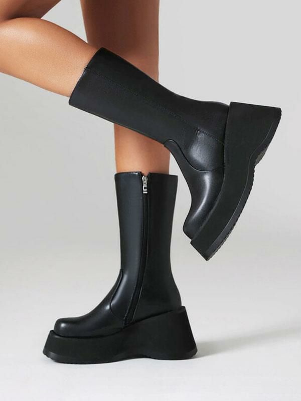 Boots | Round Toe Heelless Booties Boots Boots