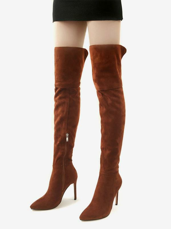 Boots | Thigh High Boots Suede Pointed Toe Size US 5-12.5 Stiletto Over The Knee Boots Boots Boots