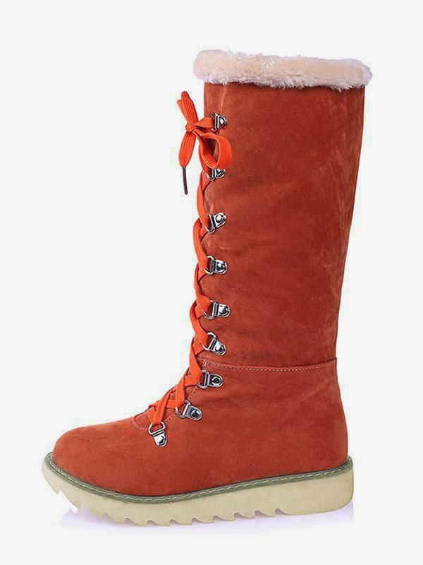 Boots | Winter Boots Suede Ecru White Round Toe Lace Up Flat Boots Boots Boots