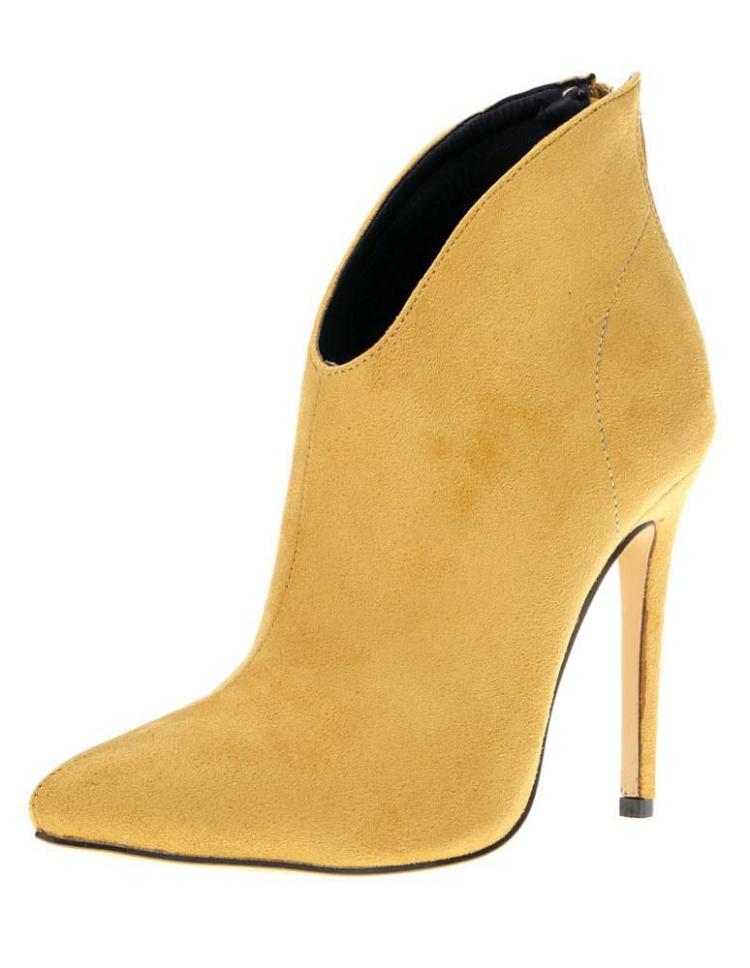 Boots | Women Ankle Boots Suede High Heel Pointed Toe Zipper Booties For Women Boots Boots