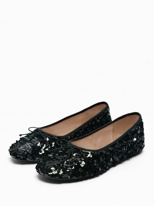 Flats & Loafers | Ballet Flats Sequins Round Toe Ballerina Flat Party Shoes Flats & Loafers Flats & Loafers