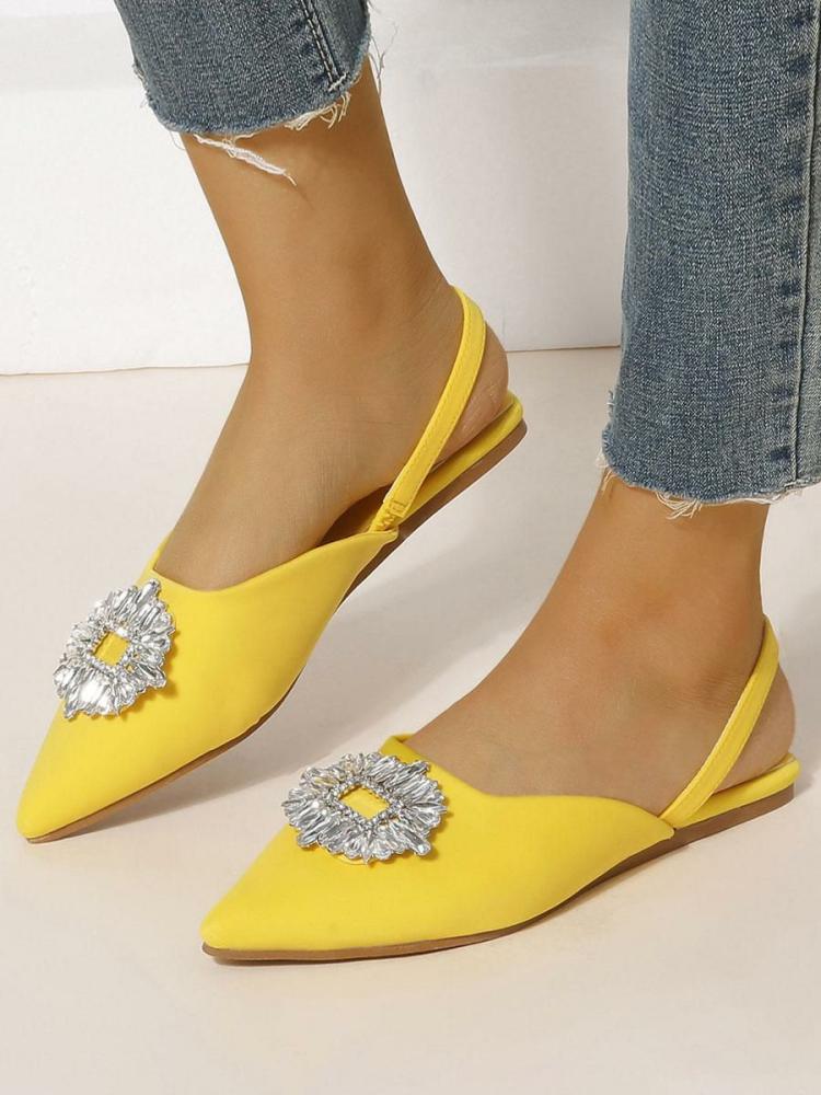 Flats & Loafers | Rhinestones Pointed Toe Slingback Flats Flats & Loafers Flats & Loafers