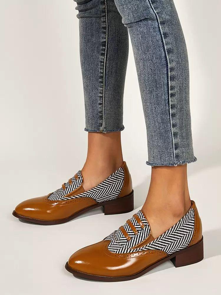 Flats & Loafers | Round Toe Puppy Heel Oxfords Flats & Loafers Flats & Loafers