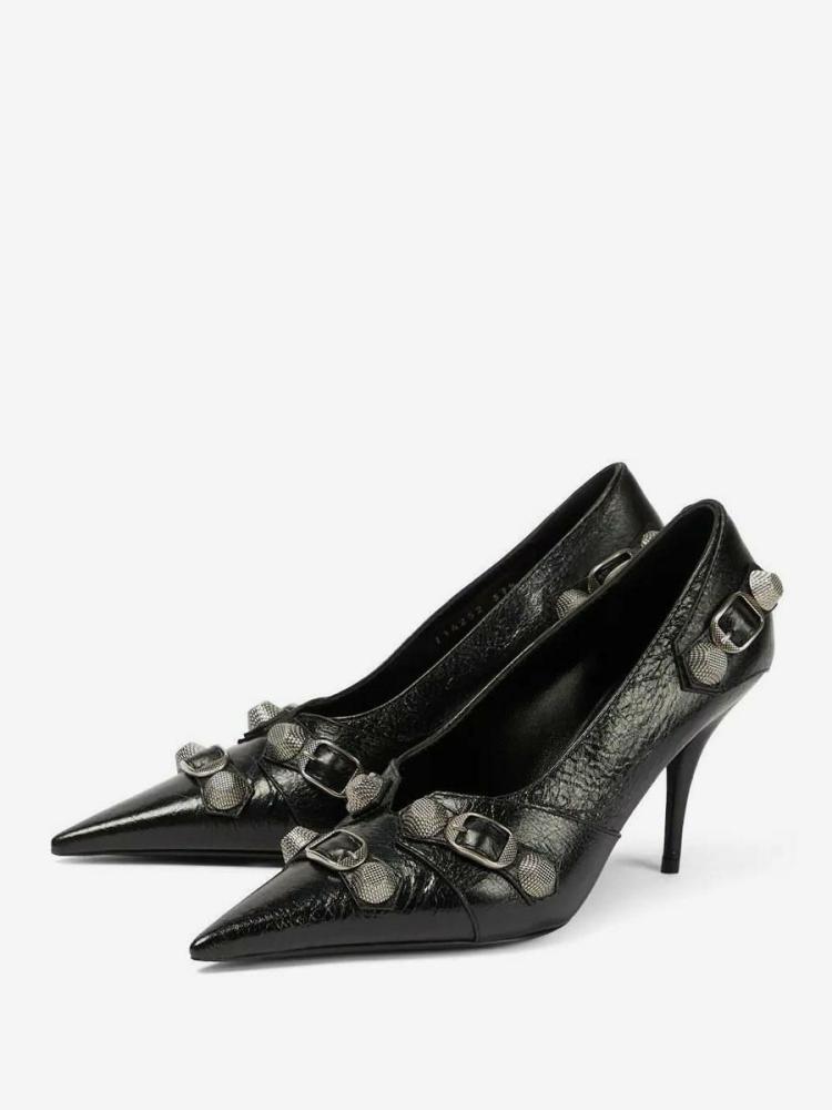 Heels& Pumps | High Heels Black Pointed Toe Stiletto Heeled Metal Detail Pumps Vintage Heels Heels& Pumps Heels& Pumps