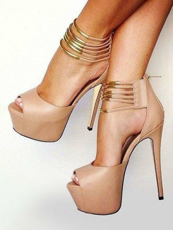 Heels& Pumps | Women Sexy High Heels Platform Peep Toe Stiletto Heel Apricot Pumps Heels& Pumps Heels& Pumps