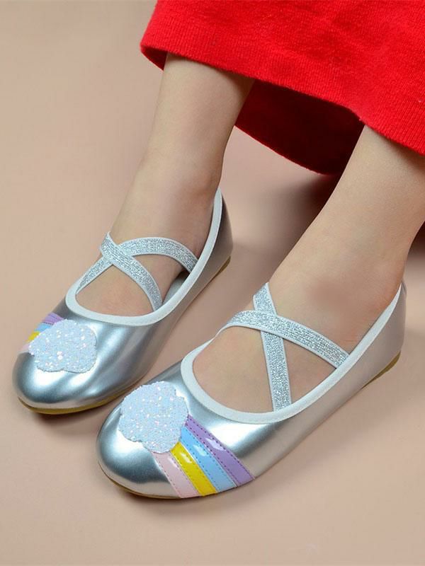 Kids Shoes | Flower Girl Shoes Silver PU Leather Sequins Party Shoes For Kids Kids Shoes Kids Shoes