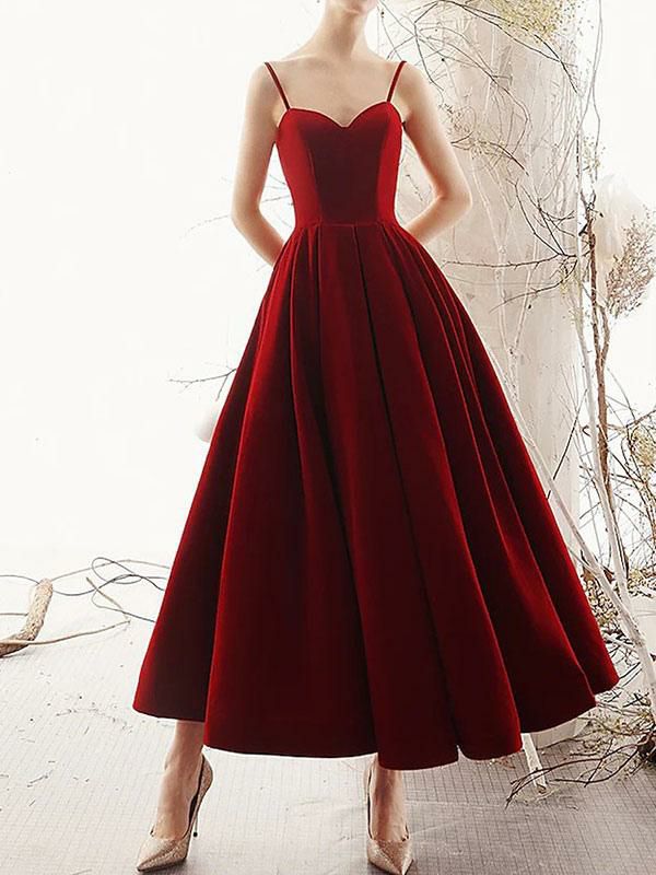 Occasion Dresses | Prom Dress 2024 A-Line Sweetheart Neck Ankle-Length Sleeveless Backless Formal Dinner Dresses Occasion Dresses Occasion Dresses