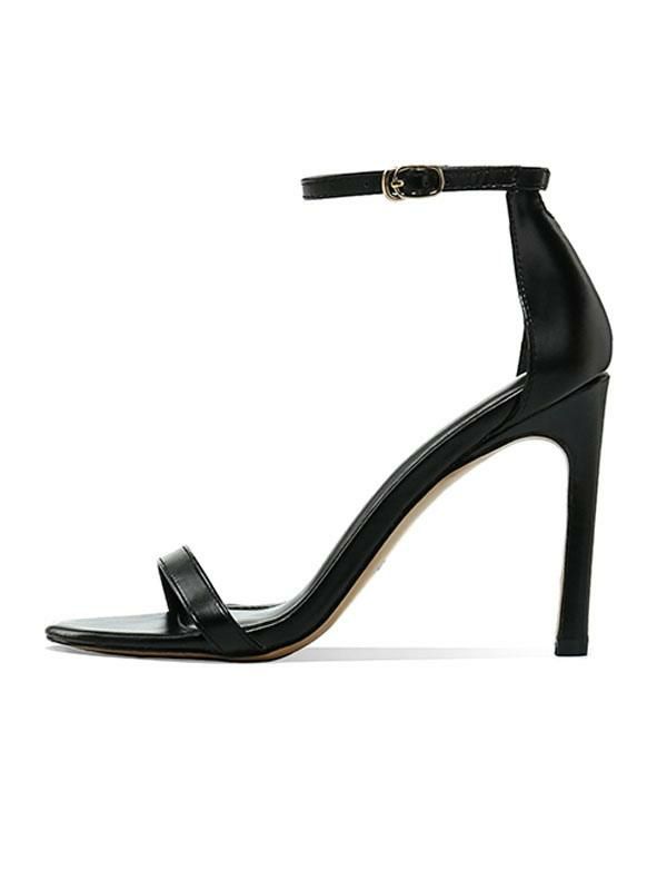 Occasion Shoes | Ankle Strap Stiletto Prom Heel Sandals Prom Shoes in Black Occasion Shoes Occasion Shoes