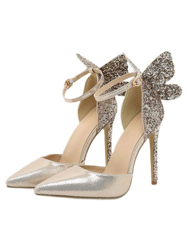 Occasion Shoes | Glitter Butterfly Sparkly Evening Heels Occasion Shoes Occasion Shoes