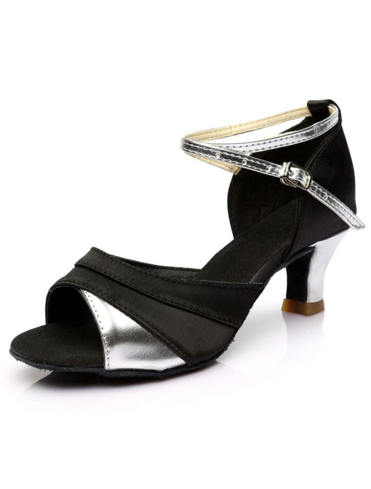 Occasion Shoes | Gold Black Satin Ballroom Shoes for Women Occasion Shoes Occasion Shoes