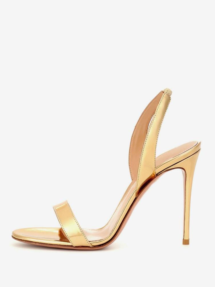 Occasion Shoes | Gold High Heel SandalsOpen Toe Prom Slingback Stiletto Heel Party Shoes Occasion Shoes Occasion Shoes