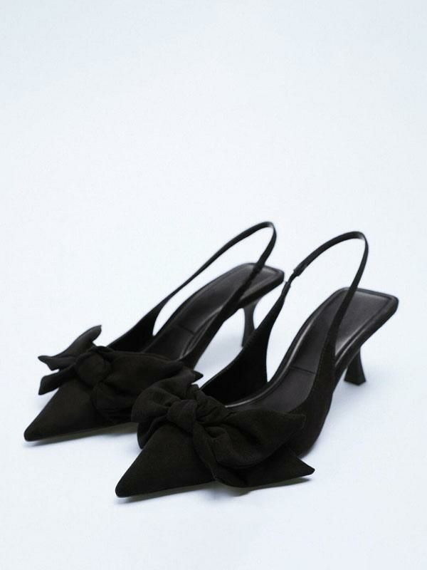 Occasion Shoes | High Heel Party Shoes Black Pointed Toe Bows Prom shoes Occasion Shoes Occasion Shoes