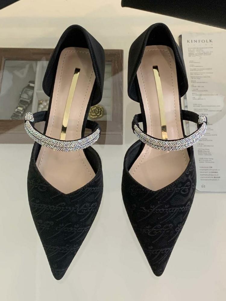 Occasion Shoes | High Heel Party Shoes Black Pointed Toe Rhinestones Prom shoes Occasion Shoes Occasion Shoes