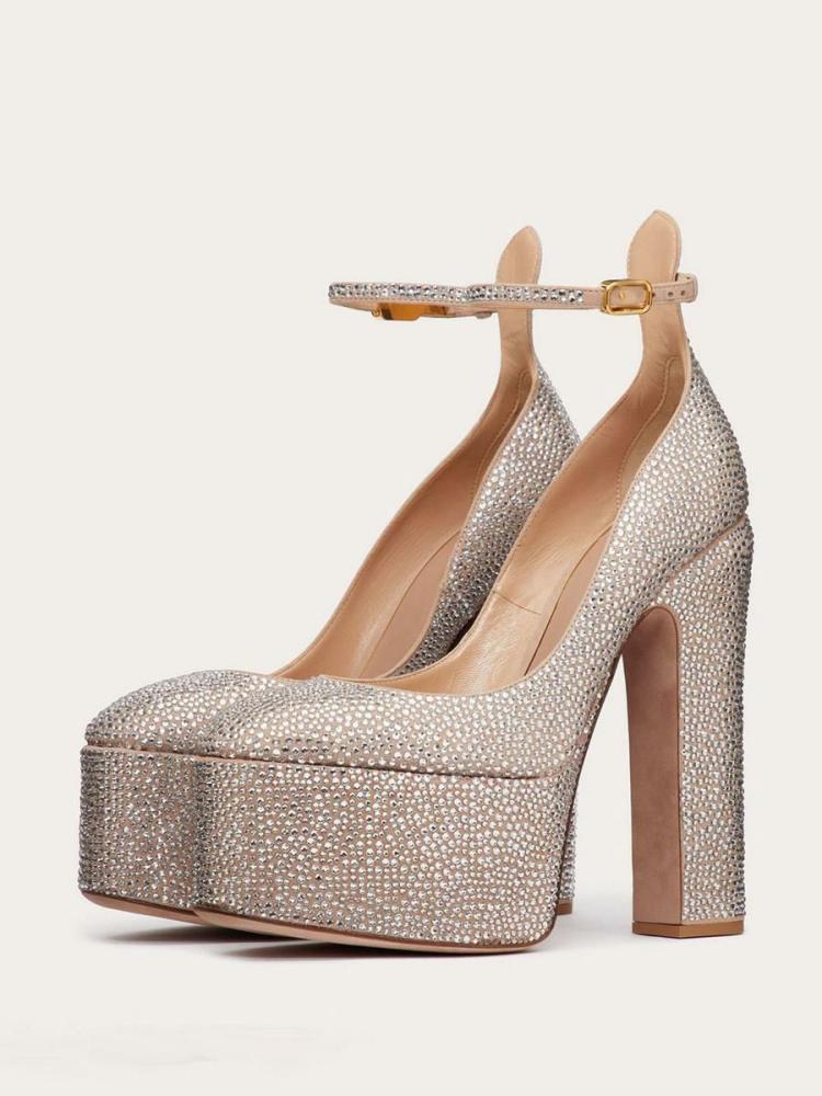 Occasion Shoes | High Heels Platform Rhinestones Chunky Heel Ankle Strap Party Shoes Occasion Shoes Occasion Shoes