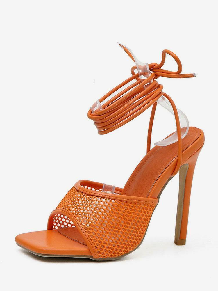 Occasion Shoes | Mesh Strappy Stiletto Prom Heel Sandals Occasion Shoes Occasion Shoes