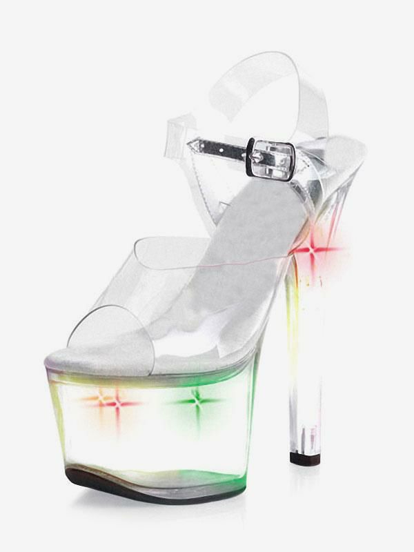 Occasion Shoes | Pole Dance Shoes Clear Sexy Platform Stiletto Heel Sandals Stripper Shoes with LED Light Occasion Shoes Occasion Shoes