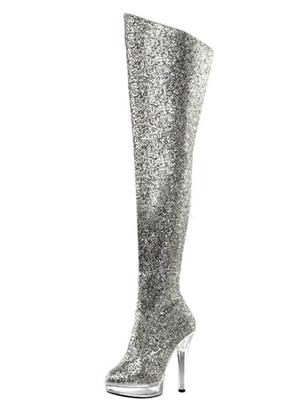 Occasion Shoes | Pole Dance Shoes Glitter Stripper Shoes Platform Stiletto Heel Over the Knee Boots Occasion Shoes Occasion Shoes