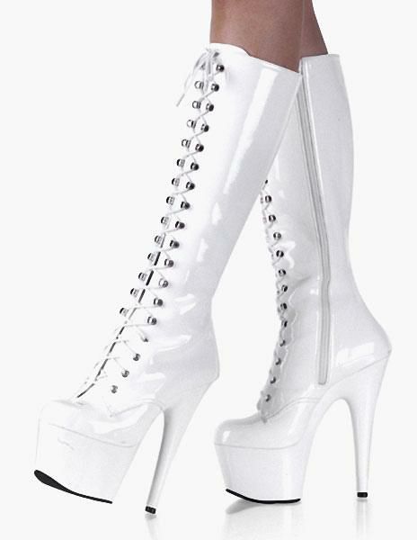 Occasion Shoes | Pole Dance Shoes Lace Up Knee-high Platform Boots Stripper Shoes Occasion Shoes Occasion Shoes