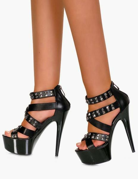 Occasion Shoes | Pole Dance Shoes Rivets Platform Leather Open Toe Sexy Sandals Occasion Shoes Occasion Shoes