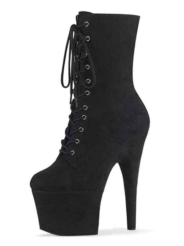 Occasion Shoes | Pole Dance Shoes Sexy Lace Up Ankle Boots with Platform and Sky High Heels Occasion Shoes Occasion Shoes