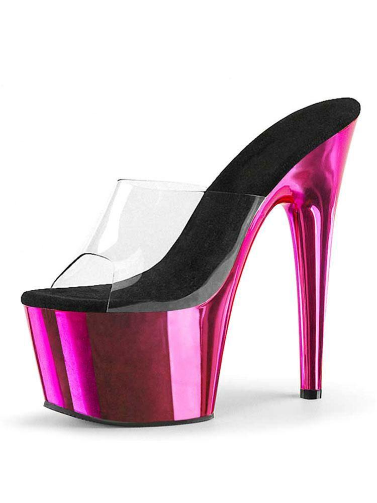 Occasion Shoes | Pole Dance Shoes Sexy Metallic Platform Stiletto Heel Mule Sandals Occasion Shoes Occasion Shoes