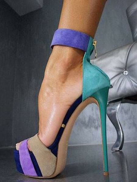 Occasion Shoes | Sexy Sandals Open Toe Stiletto Heel Color Block Teal Sandal Shoes Occasion Shoes Occasion Shoes