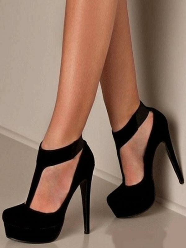 Occasion Shoes | Women Platform Pumps Sexy High Heels T-type Bandage Round Toe Sexy Shoes Occasion Shoes Occasion Shoes