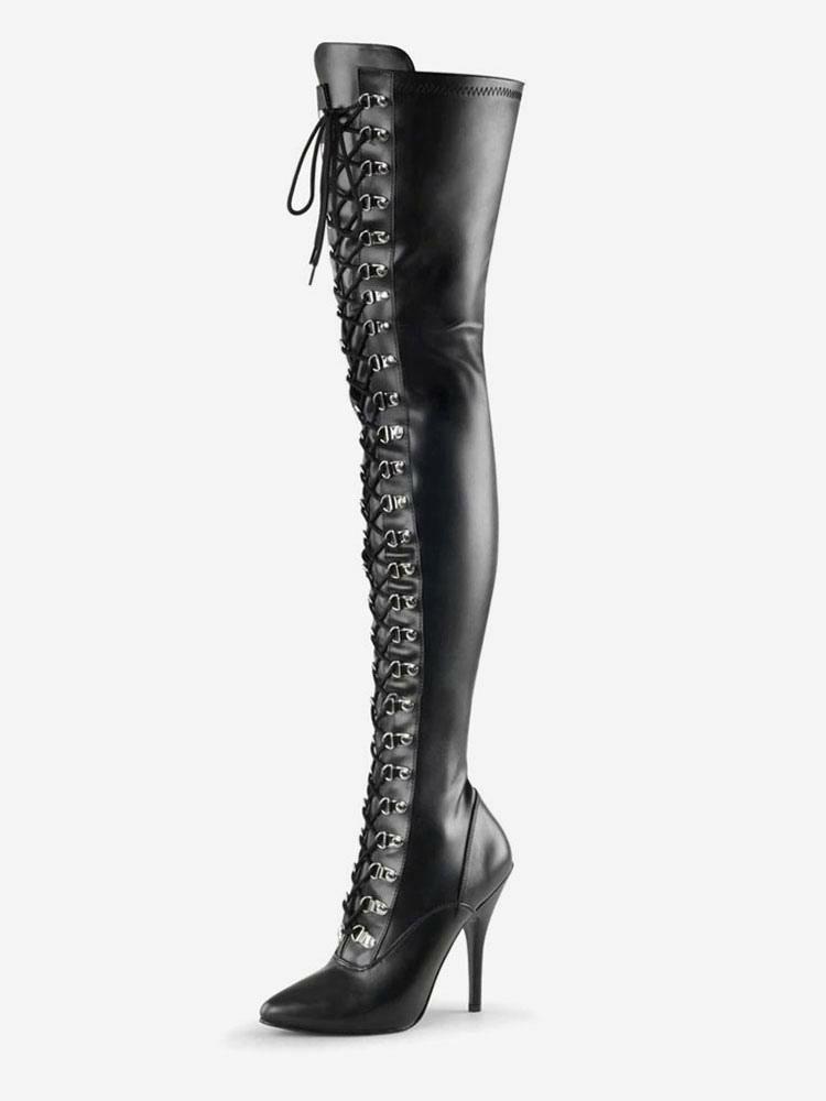 Occasion Shoes | Women Sexy Boots Pointed Toe Zipper Sequins Stiletto Heel Rave Club Black Silver Thigh High Boots Occasion Shoes Occasion Shoes