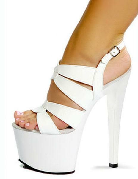 Occasion Shoes | Women Sexy Sandals White Platform Open Toe Buckle Detail High High Sandals Occasion Shoes Occasion Shoes