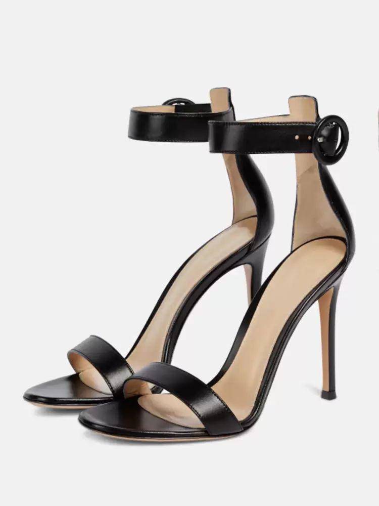 Sandals | Black Dress Sandals Open Toe Stiletto Heel Ankle Strap Party Shoes Sandals Sandals