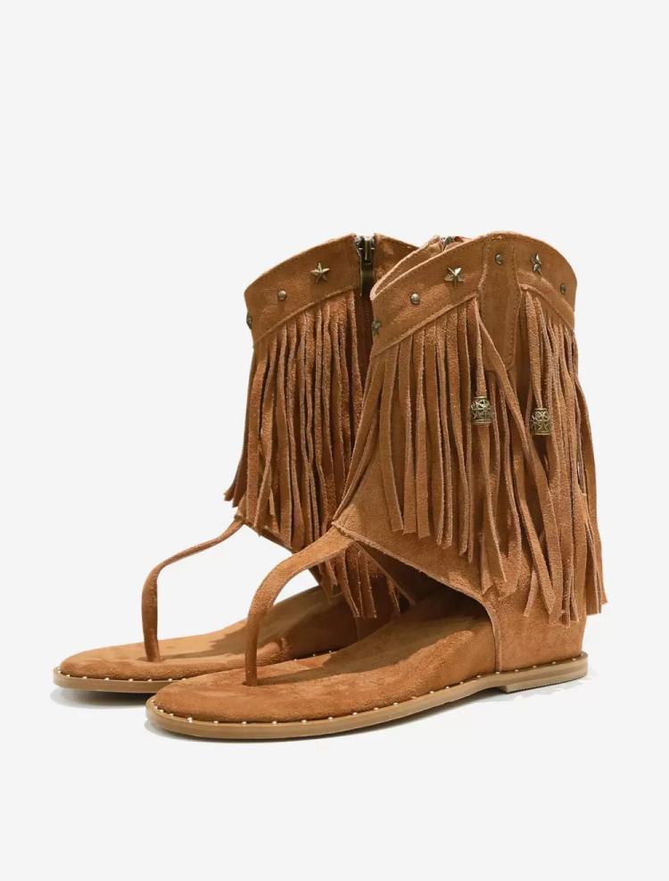 Sandals | Boho Flat Sandals Flip Flop Bohomia Booties With Tassels Sandals Sandals