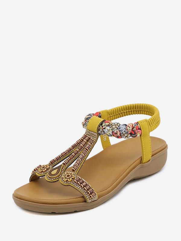 Sandals | Flat Sandal Flat Open Toe PU Leather Studded T-Strap Casual Slipper Sandals Sandals Sandals