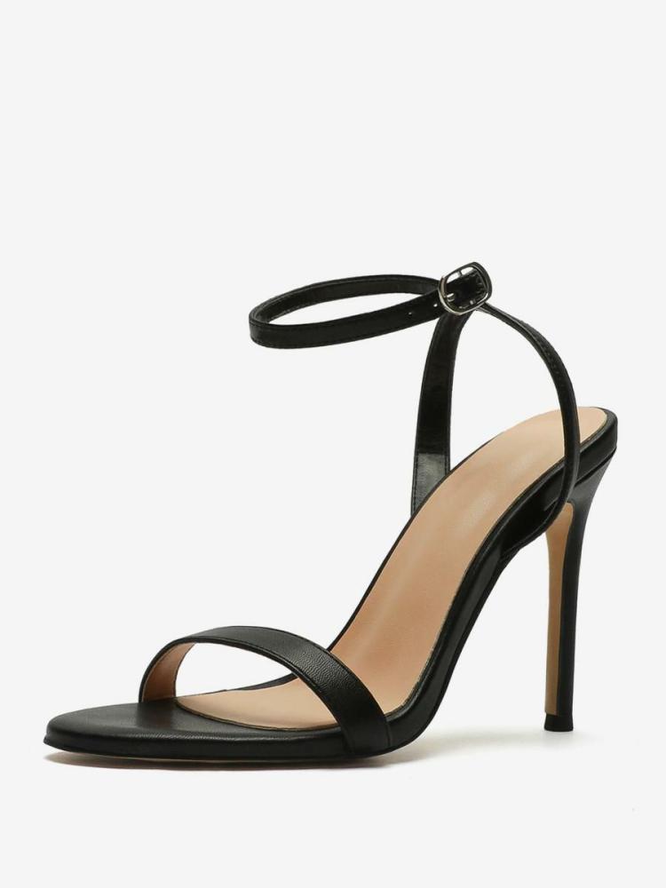 Sandals | Heeled Sandals Black Open Toe Stiletto Heel Sandal Shoes Sandals Sandals