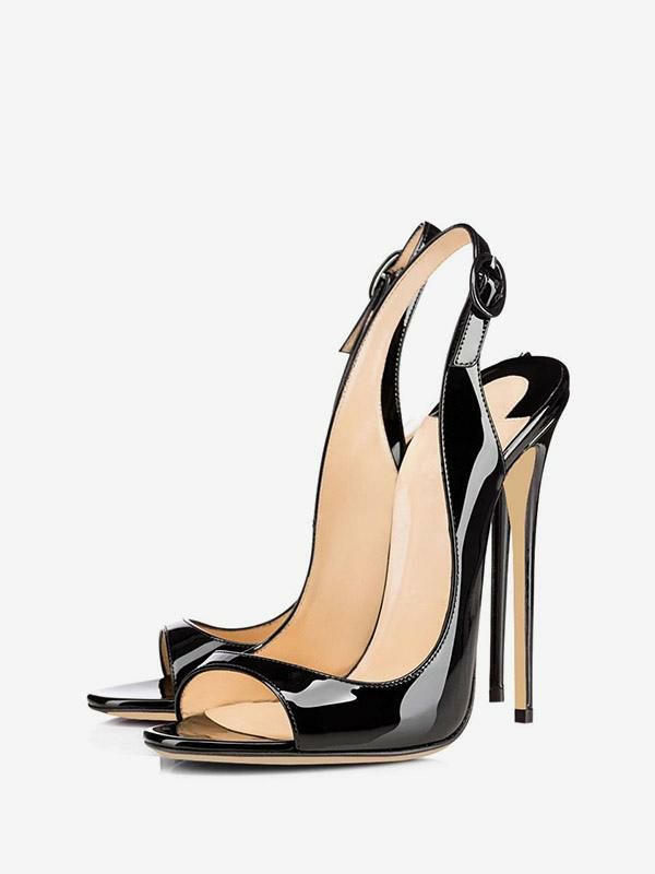 Sandals | High Heels Sandals Black Open Toe Slingbacks Stiletto Heels Sandals Dress Shoes Sandals Sandals