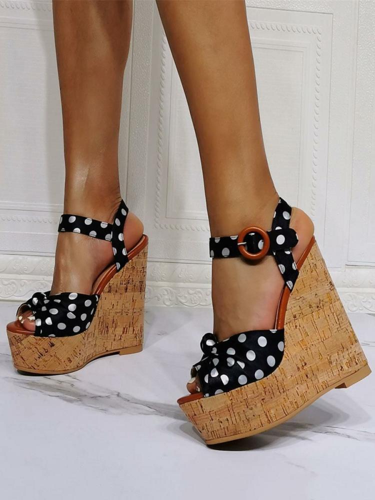 Sandals | Polka Dots Platform Wedge Sandals Sandals Sandals