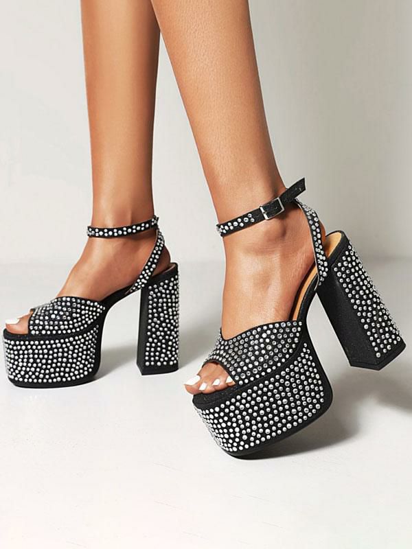 Sandals | Rhinestones Ankle Strap Platform Heels Sandals Sandals