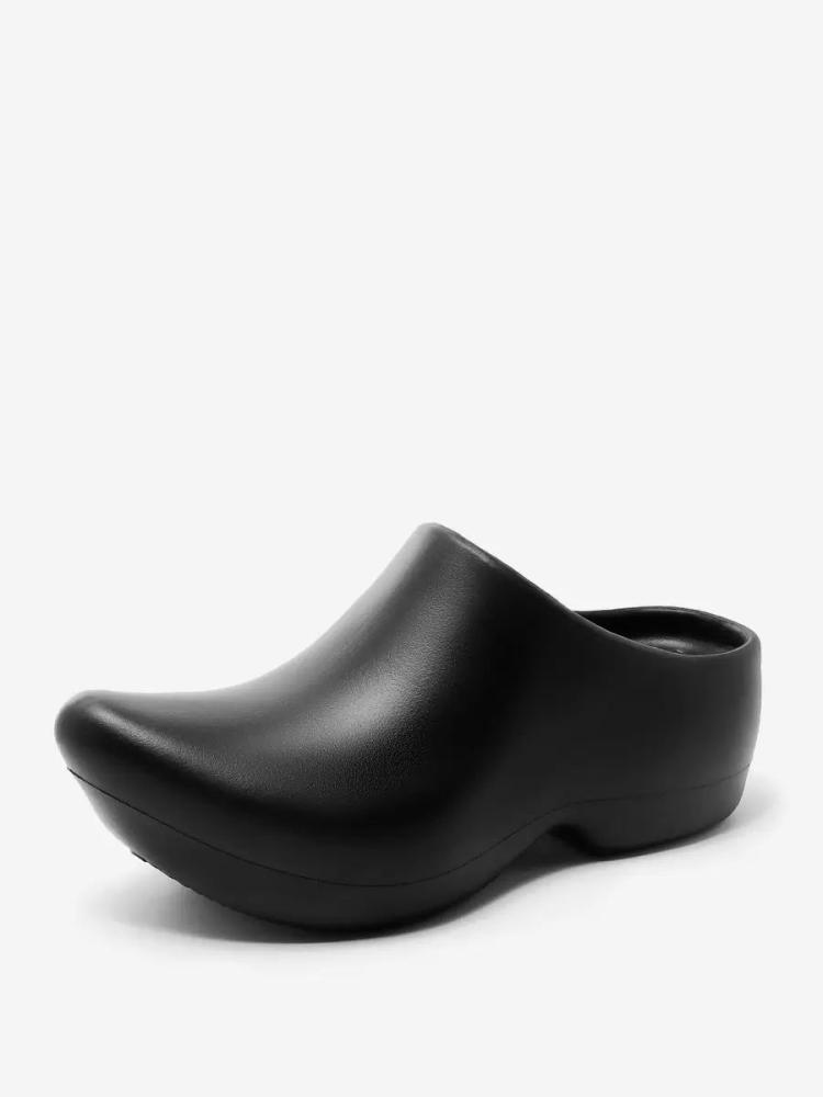 Slippers | Black Slide Designed Pointed Toe Backless Clogs Shoes Slippers