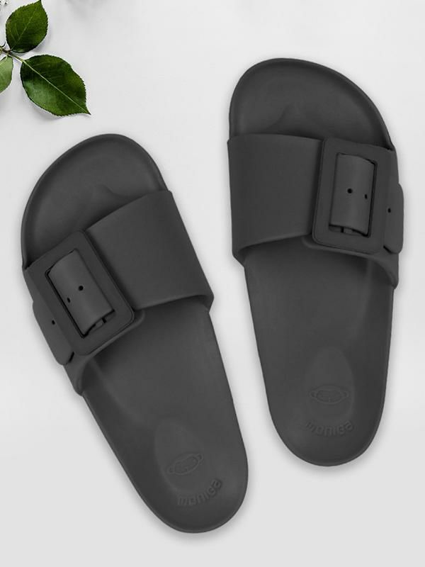 Slippers | Slide Sandals Black Casual Buttons Sandal Slides Shoes Slippers