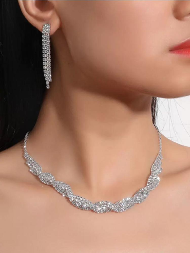 Wedding Accessories | Bride’s Wedding Jewelry Set Gorgeous Cubic Zirconia Metal Wedding Wedding Accessories