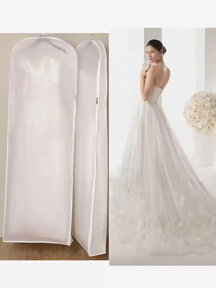 Wedding Accessories | Wedding Dress Dust Cover Widened Double-sided White Non-woven Thickened Long Tail Dress Bag Wedding Wedding Accessories