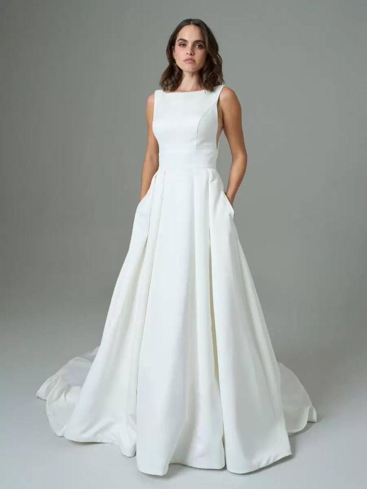 Wedding Dresses | Simple Wedding Dress A-Line Jewel Neck Sleeveless Bridal Gowns Wedding Wedding Dresses