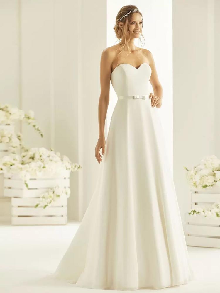 Wedding Dresses | Simple Wedding Dress A-Line Sweetheart Neck Sleeveless Sash Bridal Gowns Wedding Wedding Dresses