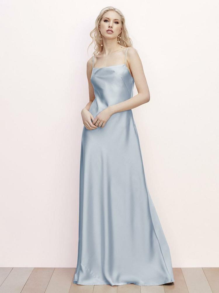 Wedding Party Dresses | Bridesmaid Dress A-Line Floor-Length Backless Satin Fabric Formal Gowns Wedding Wedding Party Dresses