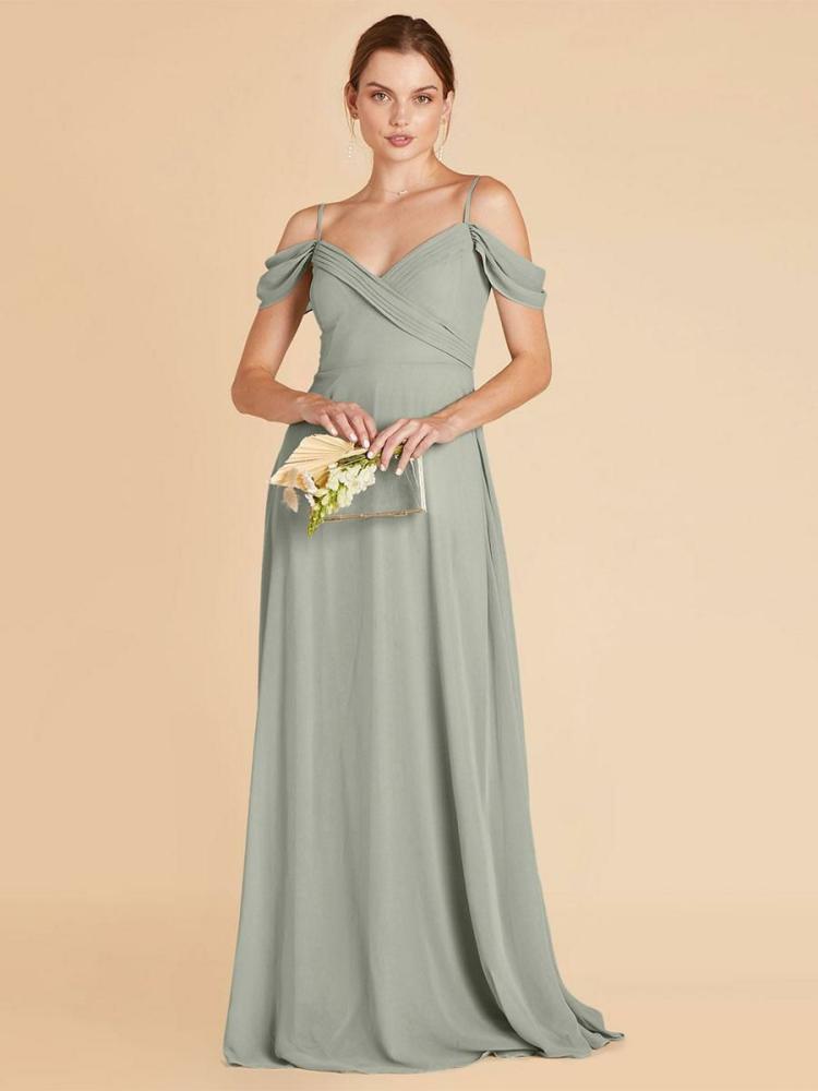 Wedding Party Dresses | Bridesmaid Dress A-Line Floor-Length Chiffon Prom Dress Free Customization Wedding Wedding Party Dresses