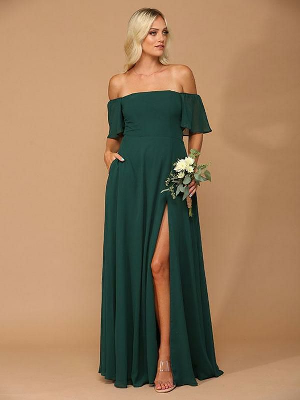 Wedding Party Dresses | Bridesmaid Dresses A-Line Floor-Length Zipper Chiffon Wedding Party Dress Free Customization Wedding Wedding Party Dresses