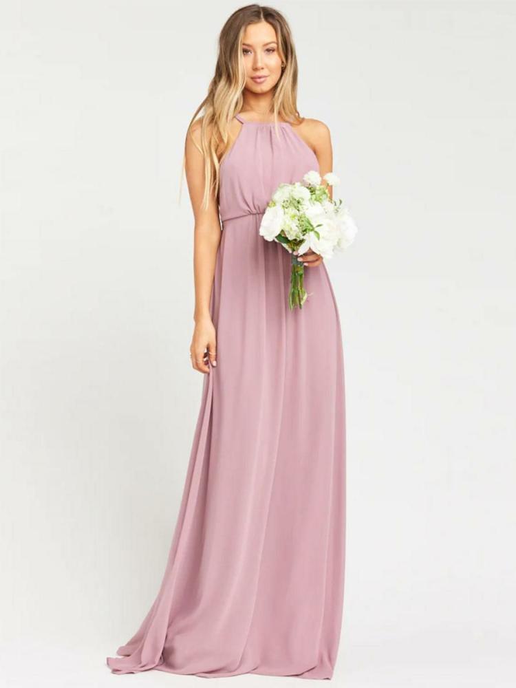 Wedding Party Dresses | Bridesmaid Dresses Chiffon A-Line Floor-Length Wedding Party Dress Free Customization Wedding Wedding Party Dresses