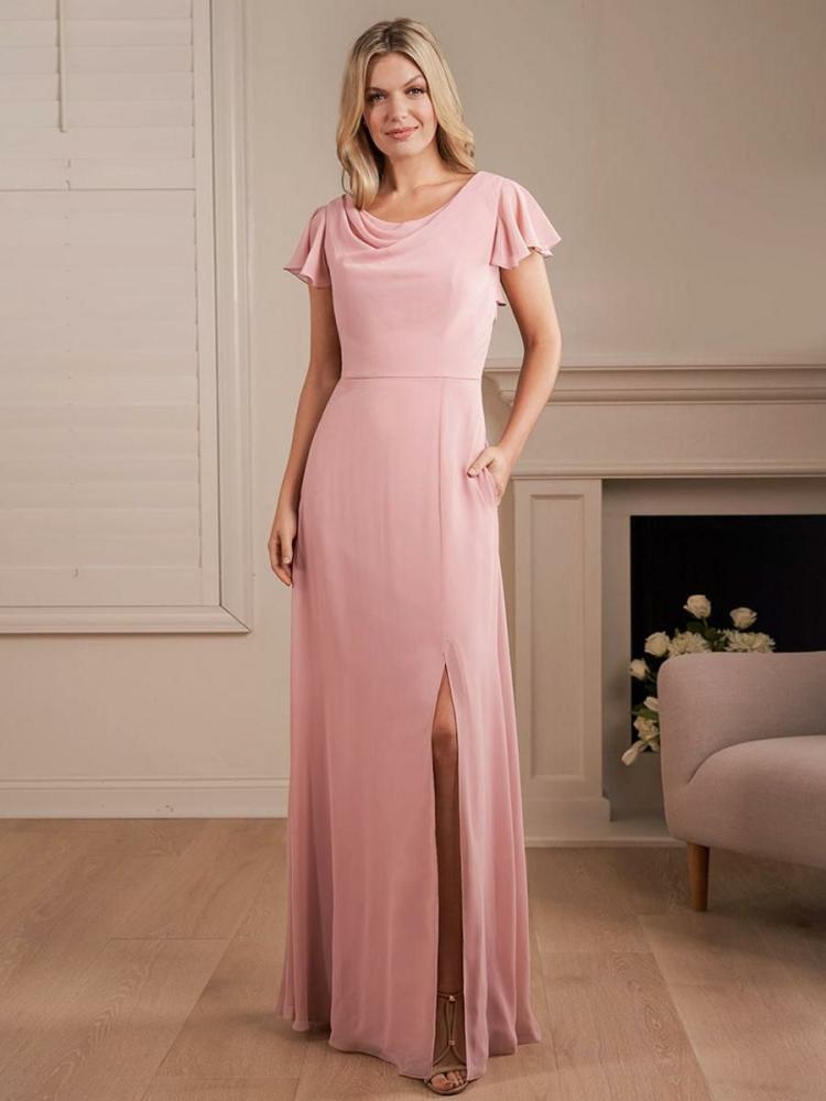 Wedding Party Dresses | Bridesmaid Dresses Chiffon A-Line Floor-Length Wedding Party Dress Free Customization Wedding Wedding Party Dresses