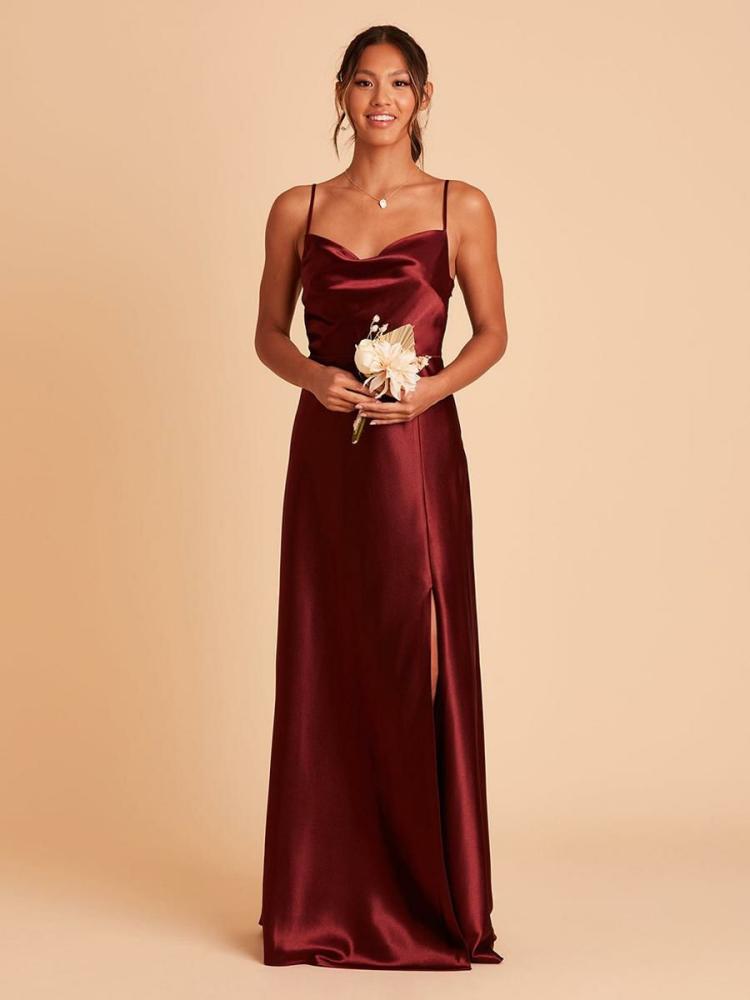 Wedding Party Dresses | Bridesmaid Dresses Satin Fabric A-Line Floor-Length Wedding Party Dress Wedding Wedding Party Dresses