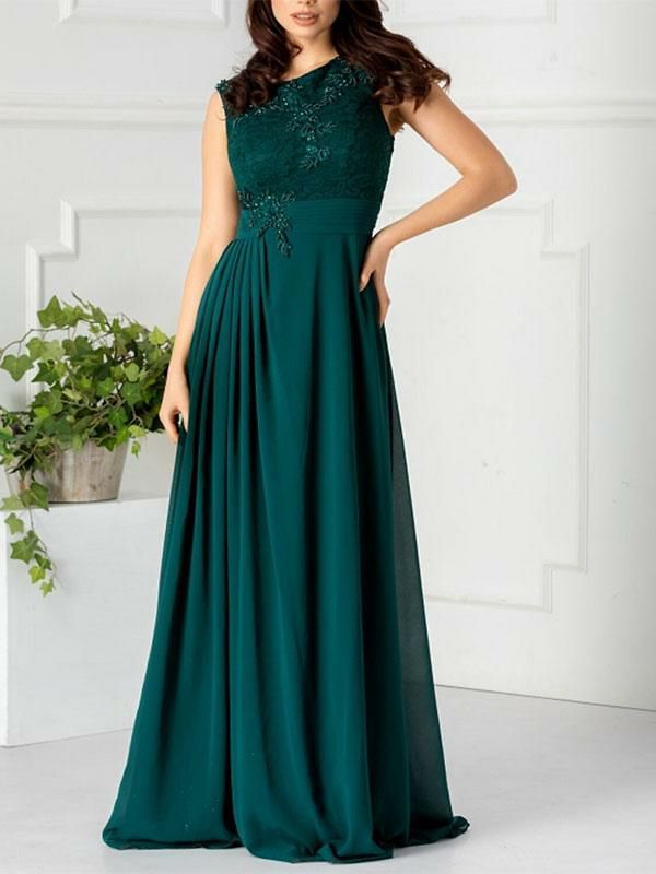 Wedding Party Dresses | Mother Dress Jewel Neck Sleeveless A-Line Lace Wedding Guest Dresses Wedding Wedding Party Dresses